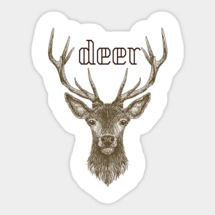 Deer Drawing Style Sticker